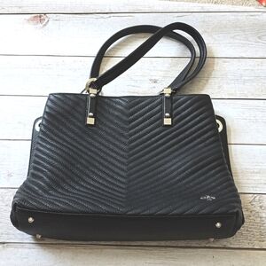orYANY | Pebbled Leather Black Tote Bag